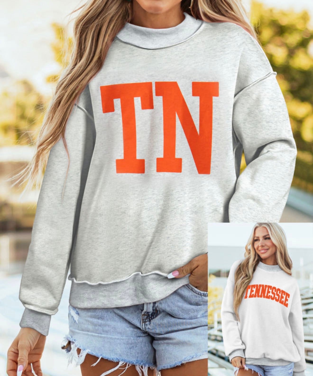 MLTN1 Reversible Tennessee Sweatshirt like 2 Tops in One
