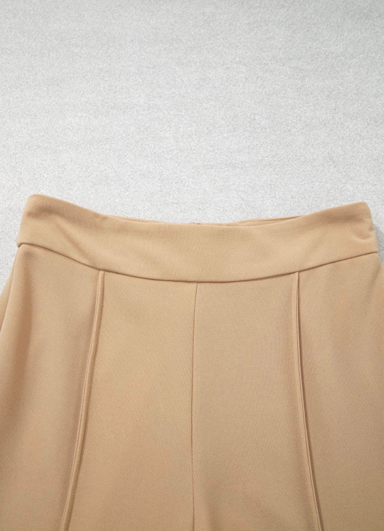 MLDP Khaki Color High Waist Pants with Sewn Crease for Added Style