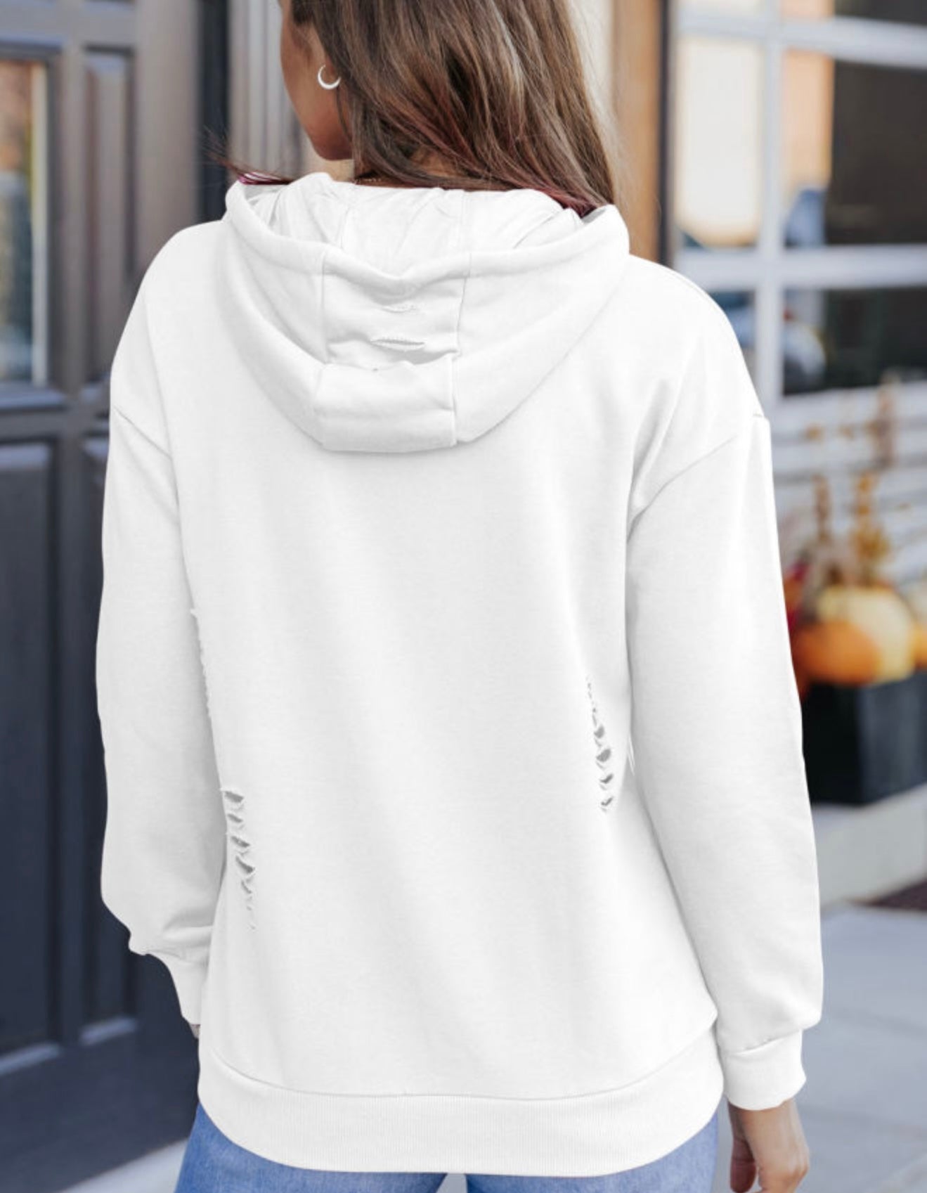 Pumpkin spice Distressed Hoodie