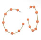 OBH Orange Coated Metal Bead Hoop Style Earrings