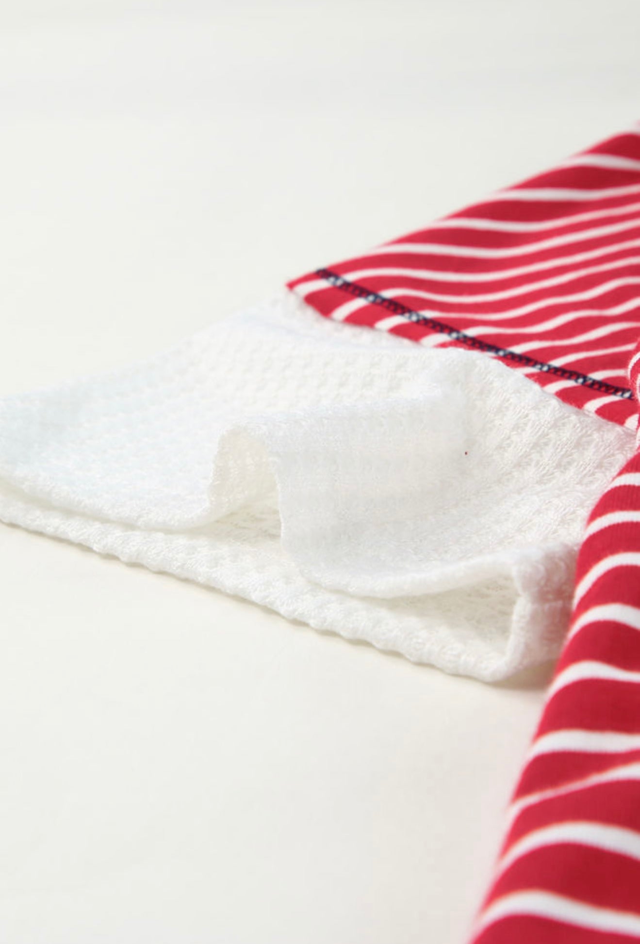 Red, white and blue stars and stripes V-neck short sleeve top