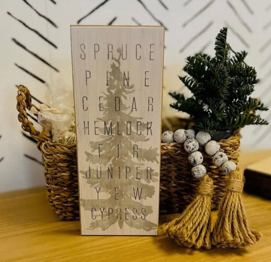 Spruce Pine Cedar…. Tree Sign