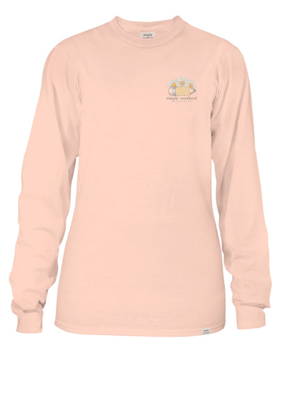 SS Peach Long Sleeve Teach T Shirt