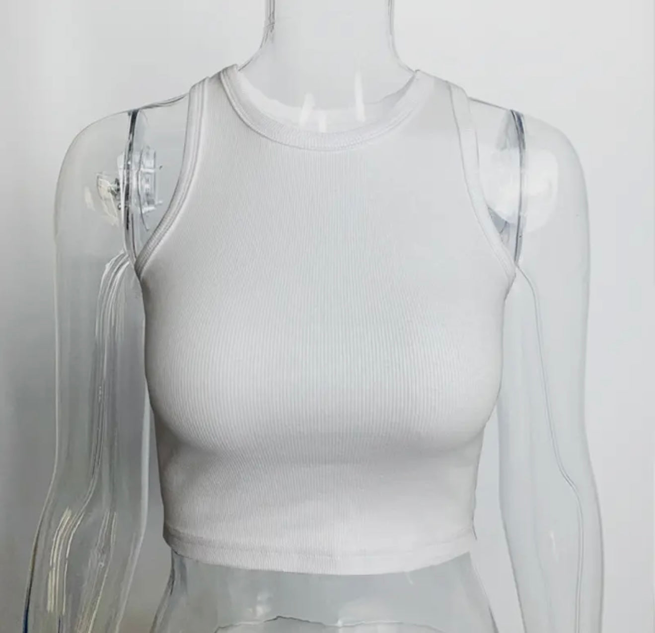 White cropped tank top