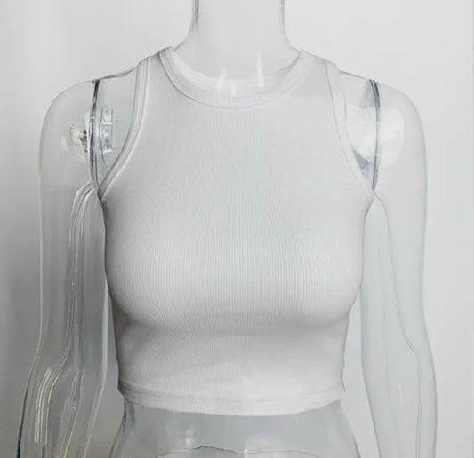 White cropped tank top
