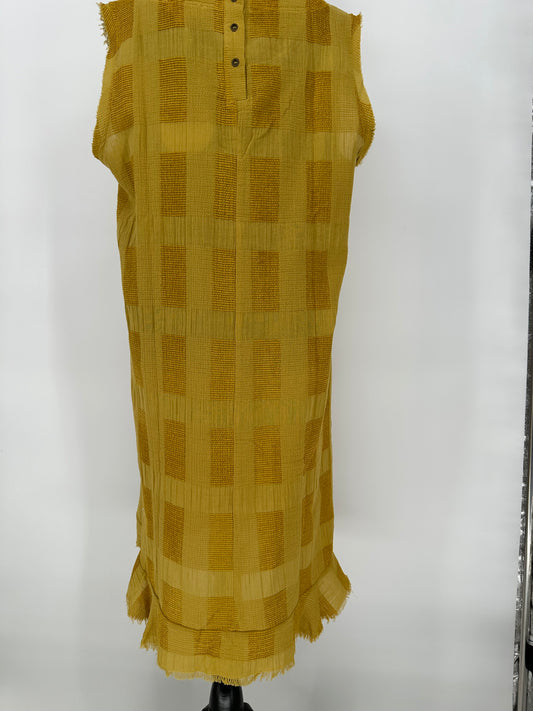 Umgee Green Yellow Sleeveless Dress
