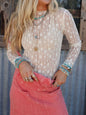 White Lace Accent Top