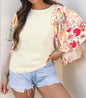 A33 Floral Loose Fit Wide Sleeve Top - Ivy's Gifts & Boutique