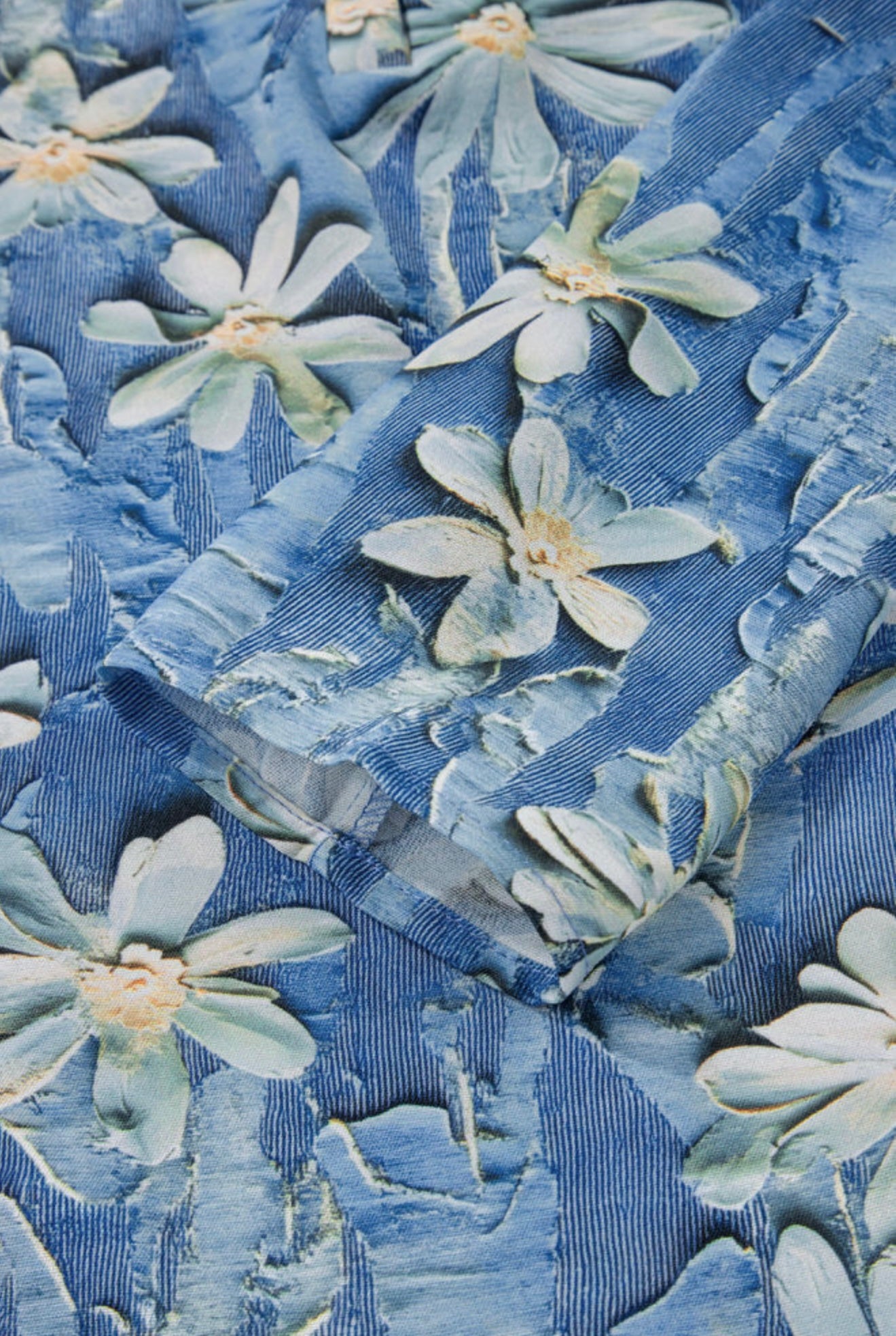 A17 Blue Floral Print Blouse