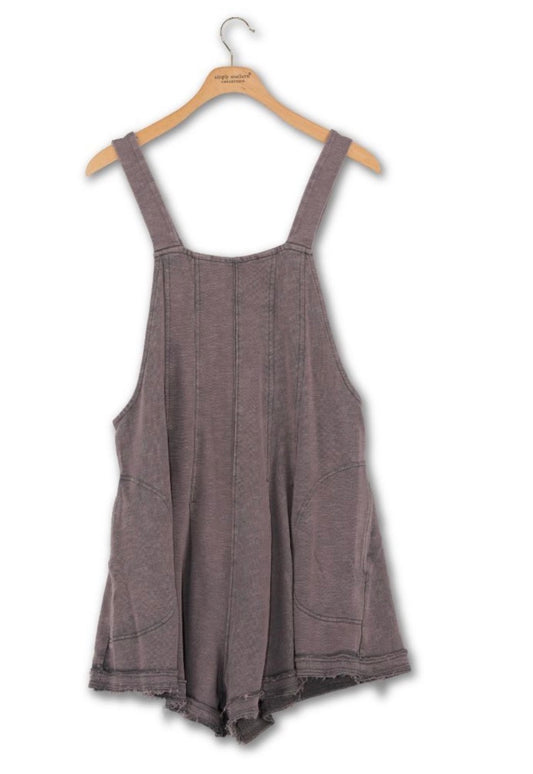 SS Acid Washed Milk Chocolate Romper
