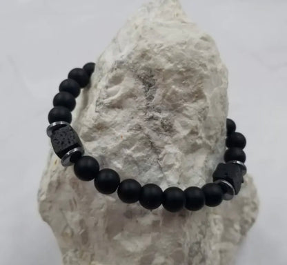 I Love You Dad Black Beaded Bracelet