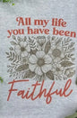 Inspirational wall art print with the phrase "All My Life You Have Been Faithful" from Ivy's Gifts & Boutique, featuring elegant script design.