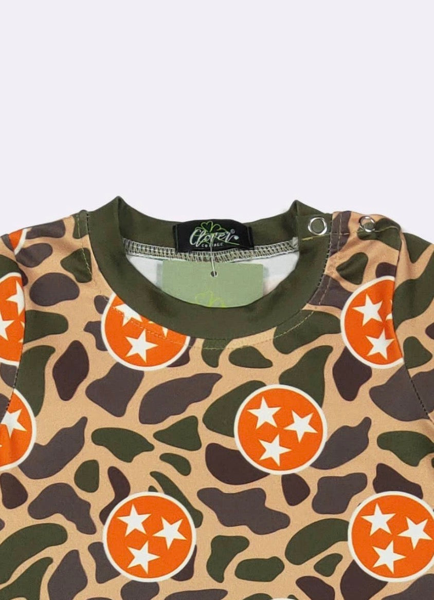 CCCTS Camo Print Tri Star One All Romper