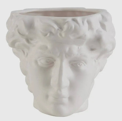 White Greek Head Vase/Planter