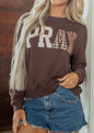 MLPR PRAY Appliqué Chocolate Brown Long Sleeve Top