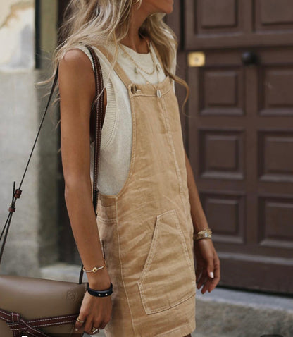 Beige Overall Style Jumper