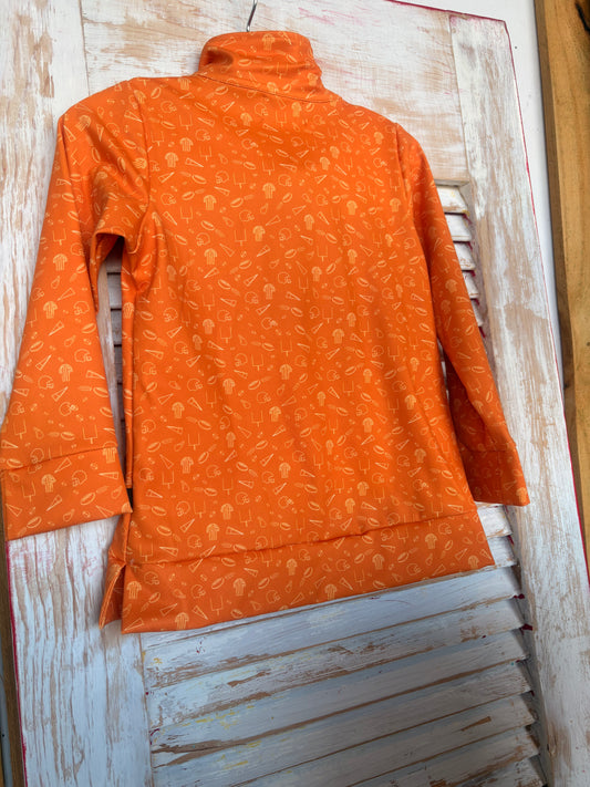 Ivy's Gifts & Boutique UTHZ half zip lightweight athletic jacket with Power T embroidery, shown in a close-up view