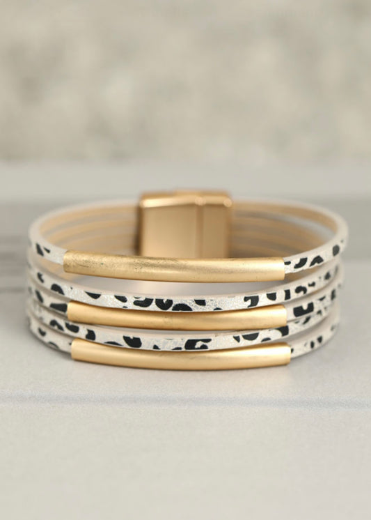 Animal Print Bracelet with Magnetic Closure