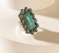 MY28 Faux Turquoise Brass Western Statement Ring