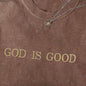 God Is Good Metallic Gold Embroidered T Shirt