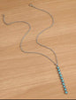 Faux Turquoise Long Drop Necklace