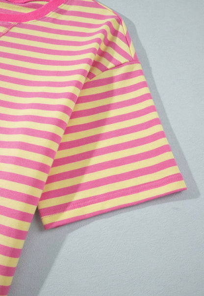 MLPYS Pink and Yellow 2 piece Pant Set with Drawstring Elastic Waist and Pockets