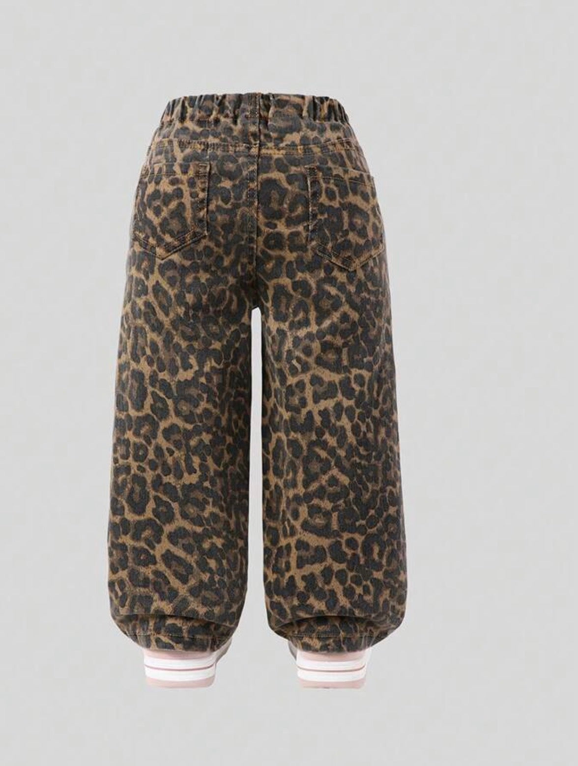 Ivy's Gifts & Boutique animal print jeans with elastic drawstring waist, front and back pockets, stylish and comfortable denim pants
