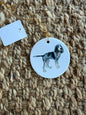 SDCO Smokey Dog Ceramic Ornament with Gold String