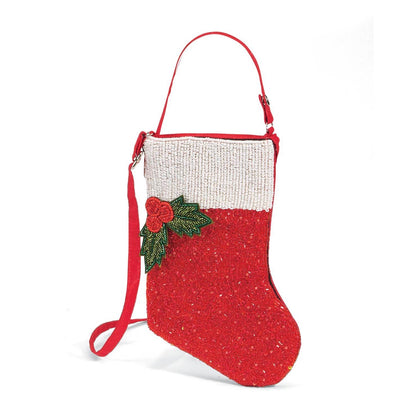 BST Beaded Zippered Stocking Purse with Wristlet and Shoulder Strap Great Size for Phone and Essential