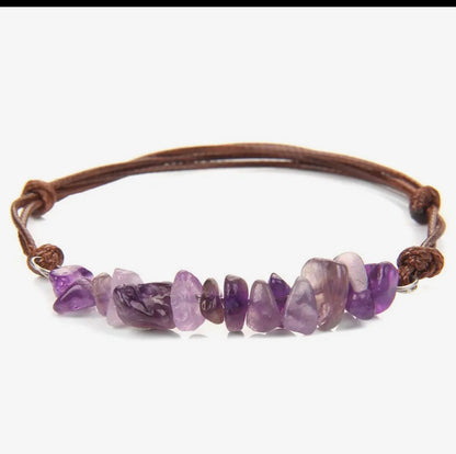 FR50 Bohemian Gravel Leather Multi Cord Bracelet