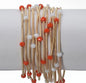 GSBS 9 Metal Wire Stretch Bracelets with Orange and White Beads for Game Day Spirit