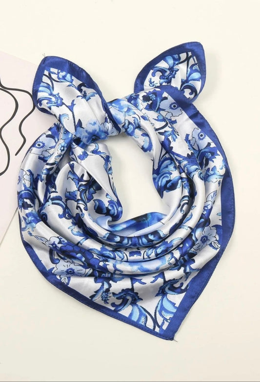 Blue and White Neck Scarf