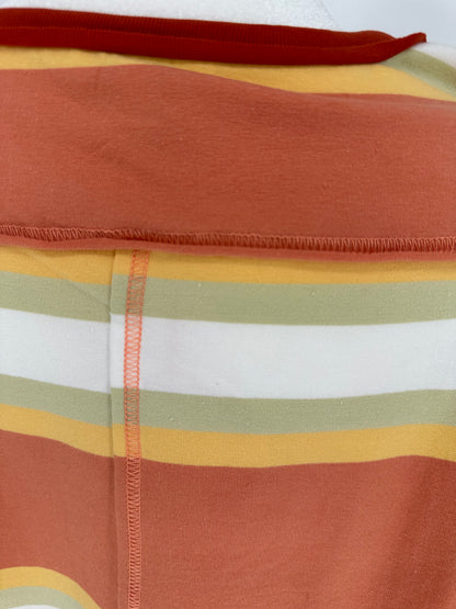 Umgee Burnt Orange Striped Crop Top with Side Splits