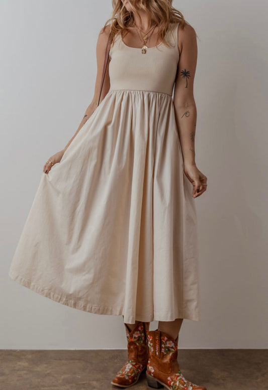 Tan Tank Style Maxi Dress