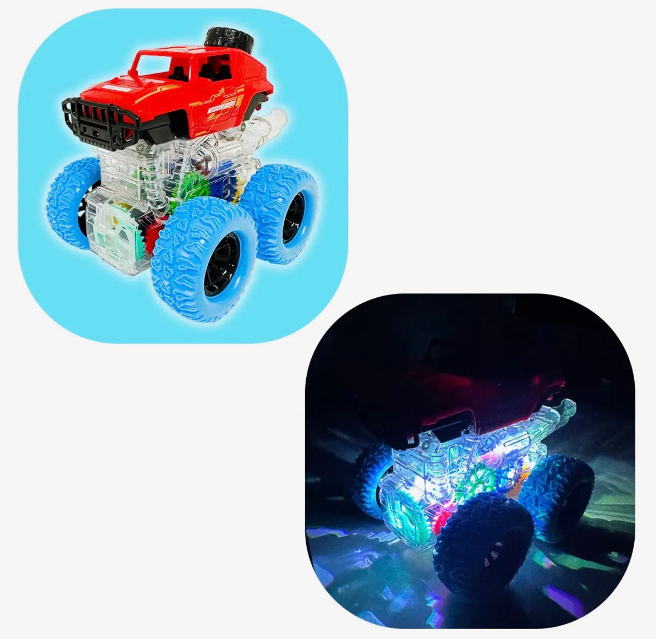 TOY1 Light Up Monster Truck with Self Propel Feature