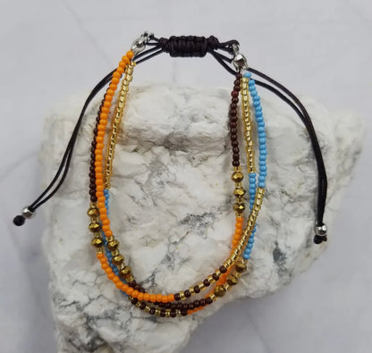 Boho Style Seed Bead Adjustable String Bracelet