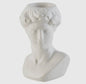 White Face Statue with Top Opening for plant or candle