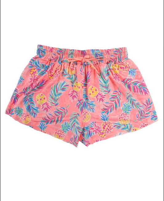 SS Pink Pineapple Print Running Short
