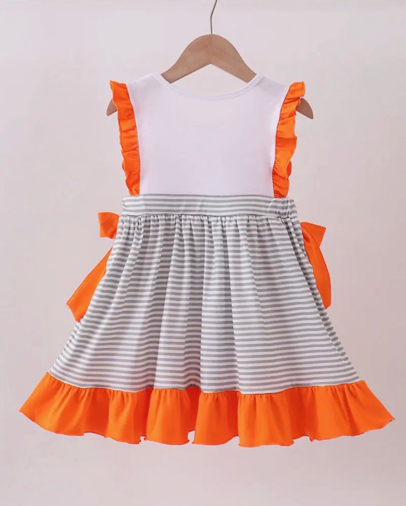 TN2 Embroidered Smokey Ruffle Dress with Side Bow Accents