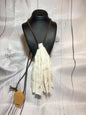 White long tassel necklace—handmade