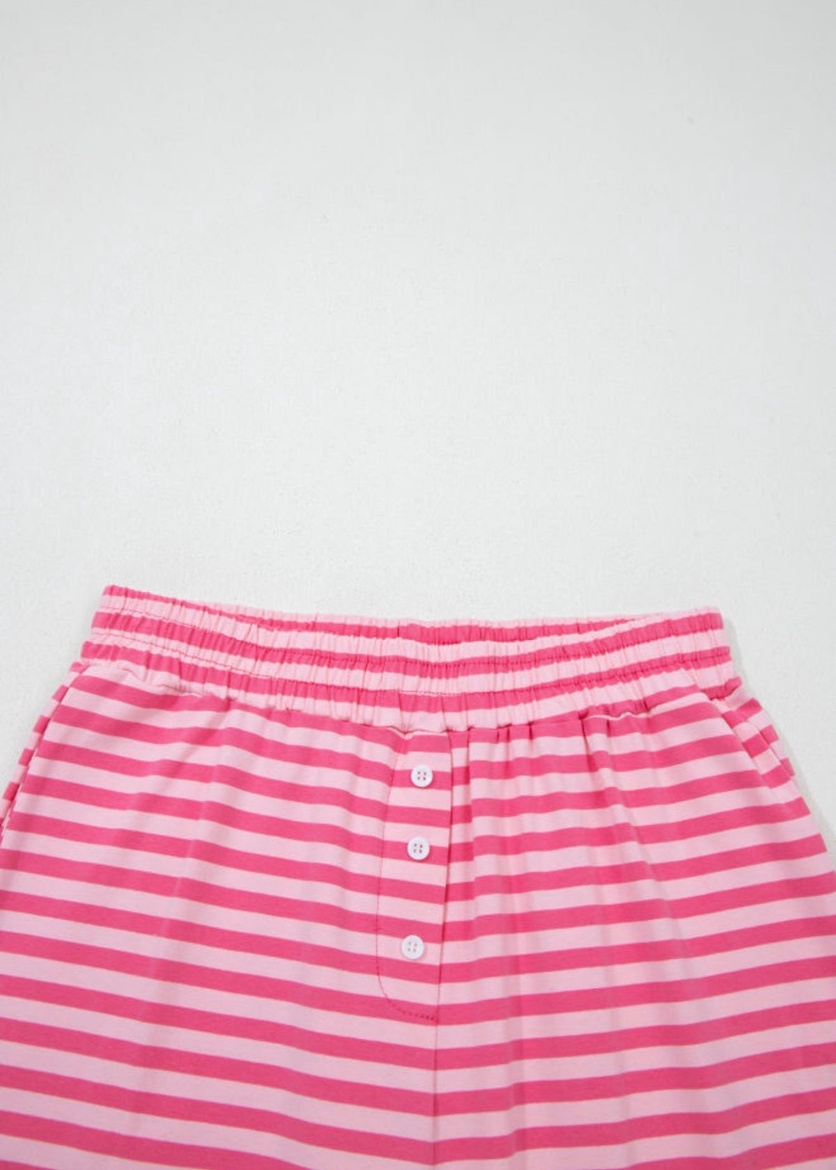 MLPSB Pink Stripe Long Sleeve 2 Piece Lounge Style Pant Set with Button Details