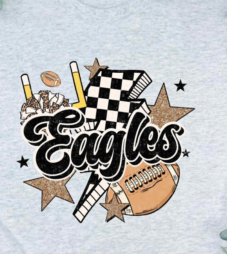 EAF Eagles Checkered Lightning Bolt T Shirt