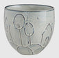 Abstract House and Trees Carved Pot