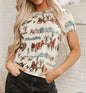 Sheer Western print top