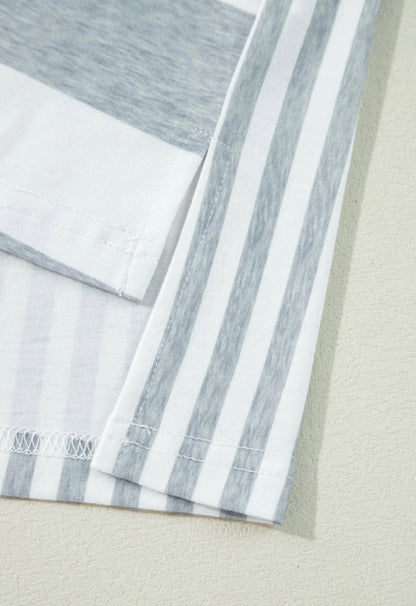 Gray and White color block design Comfy Dress