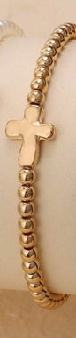 CSBS Cross Small Beaded Stretch Bracelet