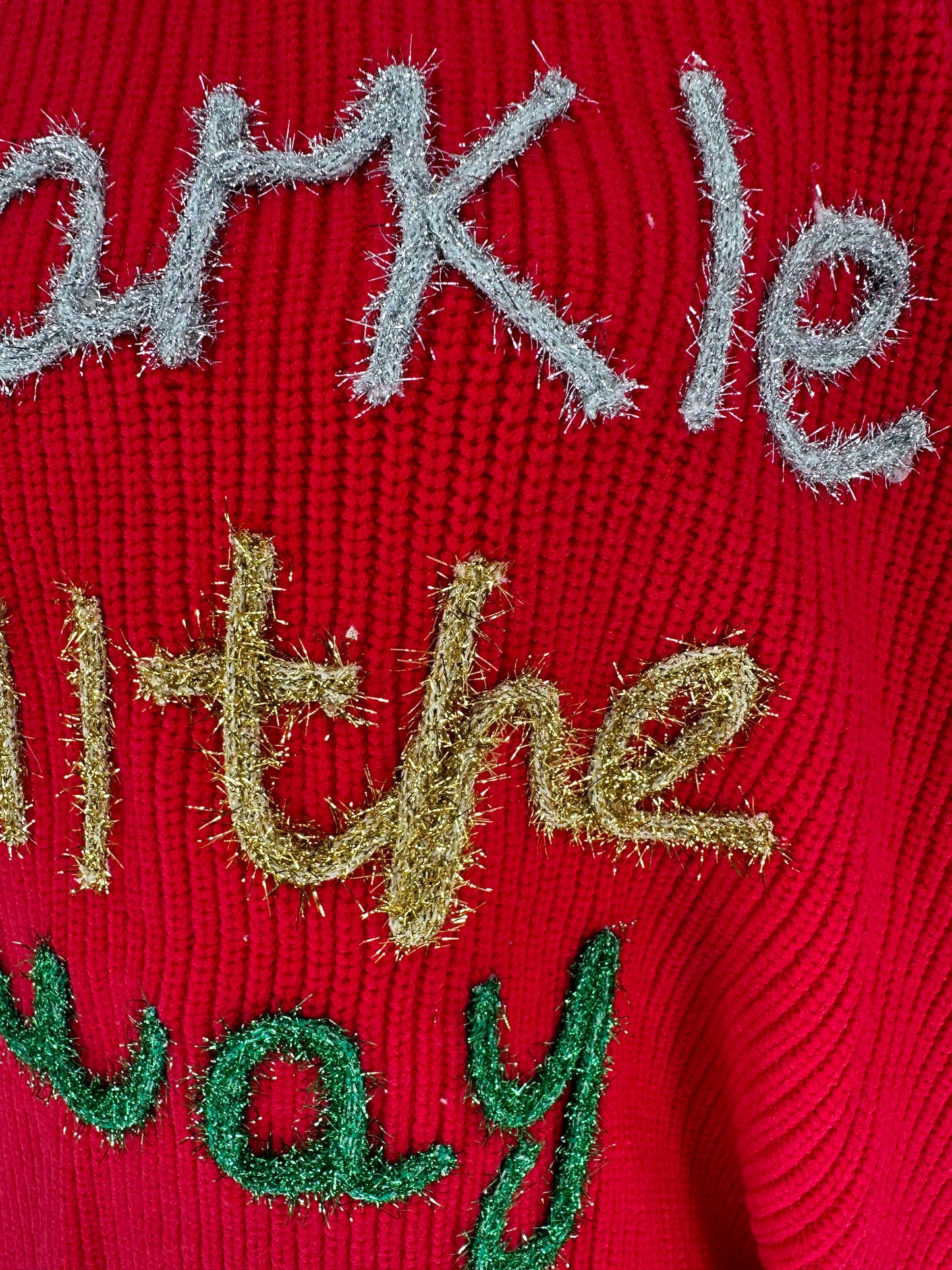 Red Sparkle all the Way Sweater
