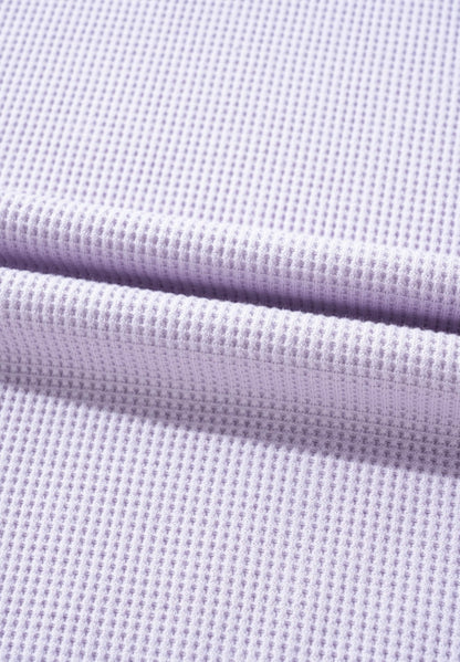 Purple Waffle Weave Top with Pocket