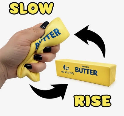 Toy4 Squishy Slow Rise Butter Stick by Ivy's Gifts & Boutique, soft yellow squishy toy with a smooth butter stick appearance.