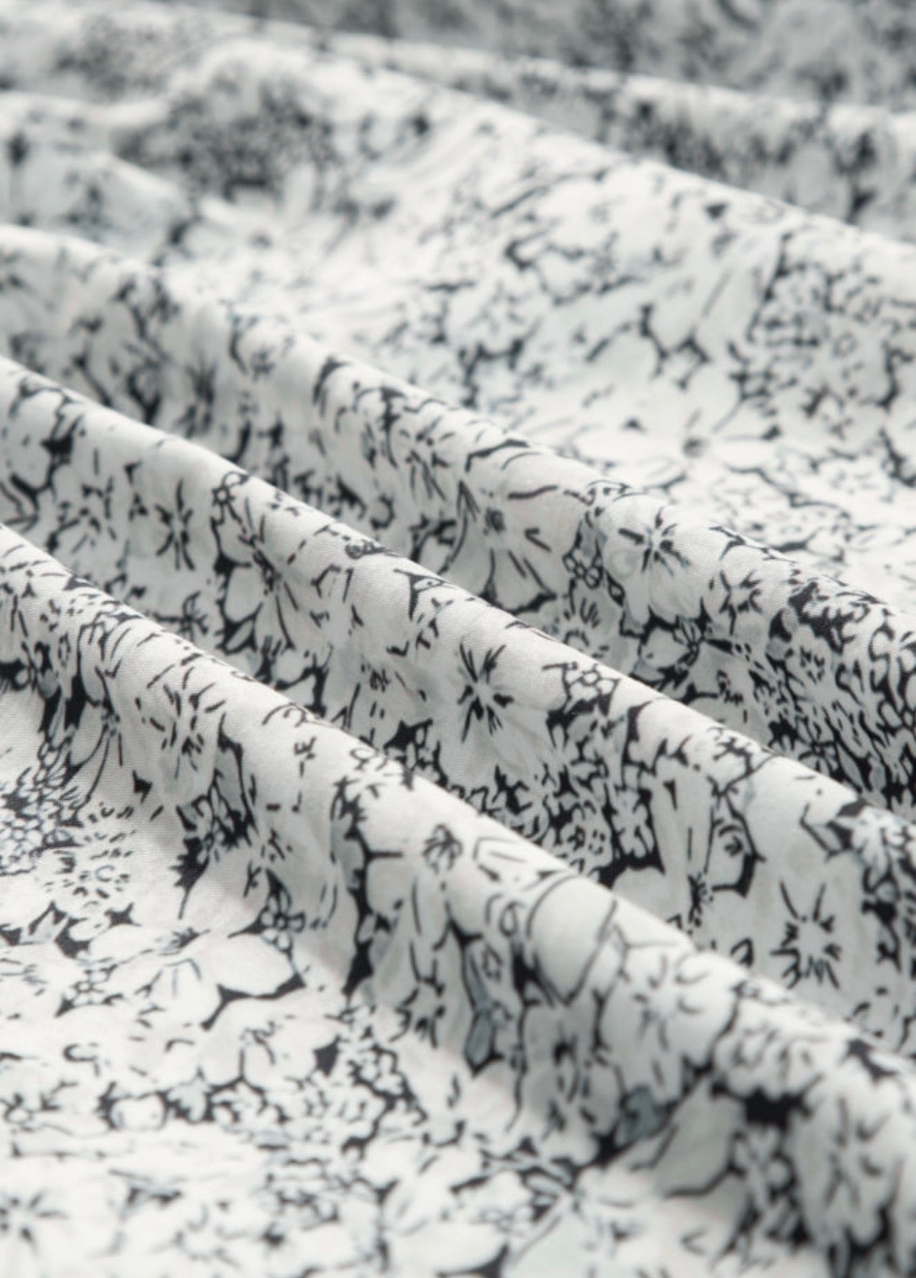 Black and White Tiny Flower Printed Dress